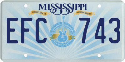MS license plate EFC743