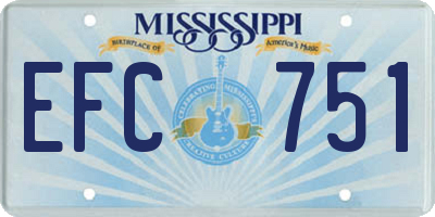 MS license plate EFC751