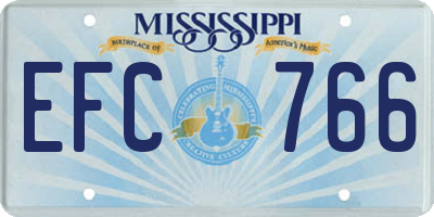 MS license plate EFC766