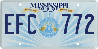 MS license plate EFC772