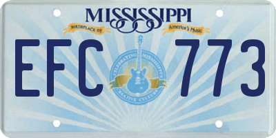 MS license plate EFC773