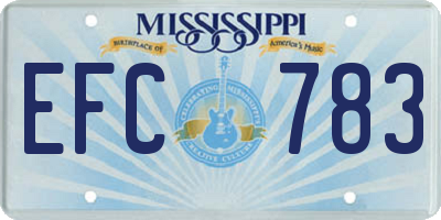 MS license plate EFC783
