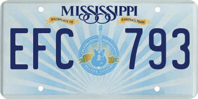 MS license plate EFC793