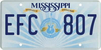 MS license plate EFC807