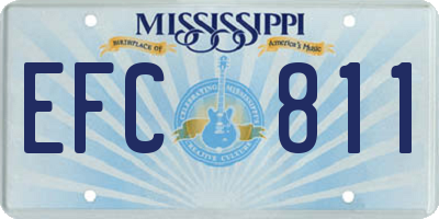 MS license plate EFC811