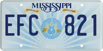 MS license plate EFC821