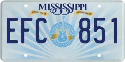 MS license plate EFC851