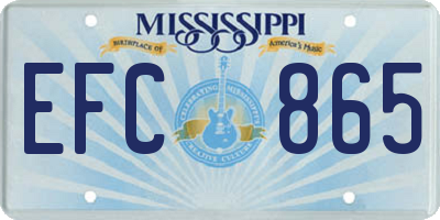 MS license plate EFC865