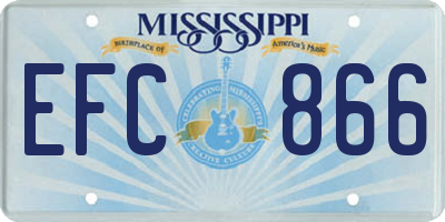MS license plate EFC866