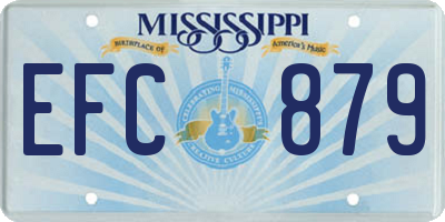 MS license plate EFC879