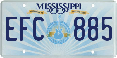 MS license plate EFC885