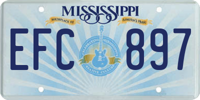 MS license plate EFC897