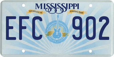 MS license plate EFC902