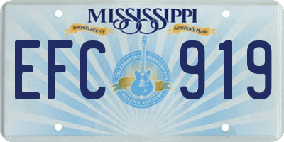 MS license plate EFC919