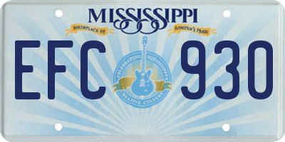 MS license plate EFC930