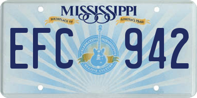 MS license plate EFC942