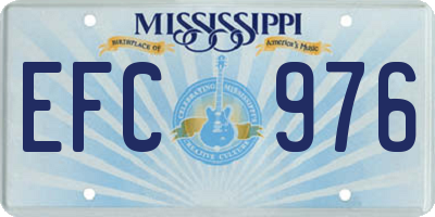 MS license plate EFC976