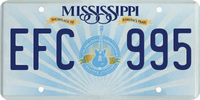 MS license plate EFC995