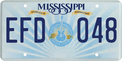 MS license plate EFD048
