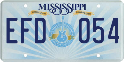 MS license plate EFD054