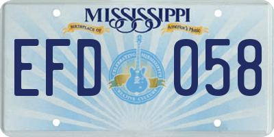 MS license plate EFD058