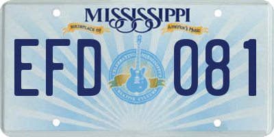 MS license plate EFD081
