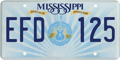 MS license plate EFD125