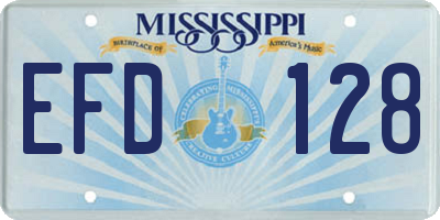 MS license plate EFD128