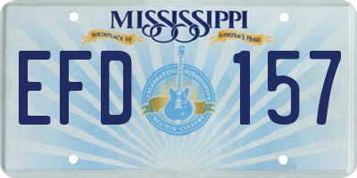 MS license plate EFD157