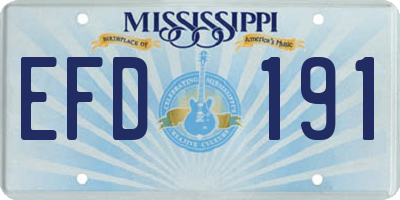 MS license plate EFD191