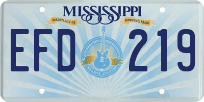 MS license plate EFD219