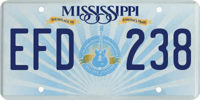 MS license plate EFD238