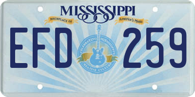 MS license plate EFD259