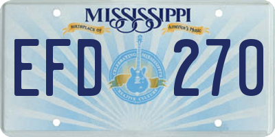 MS license plate EFD270