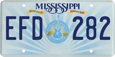 MS license plate EFD282