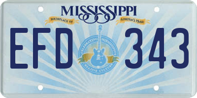 MS license plate EFD343