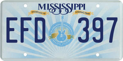 MS license plate EFD397