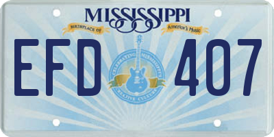 MS license plate EFD407