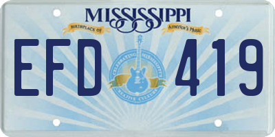 MS license plate EFD419