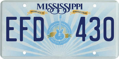 MS license plate EFD430