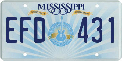 MS license plate EFD431