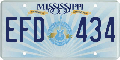 MS license plate EFD434