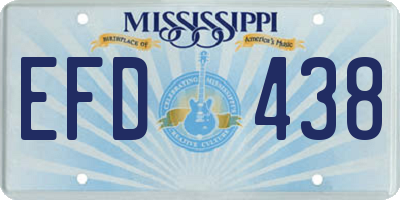 MS license plate EFD438