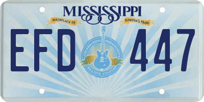 MS license plate EFD447