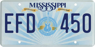 MS license plate EFD450
