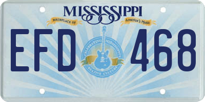 MS license plate EFD468