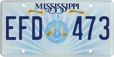 MS license plate EFD473