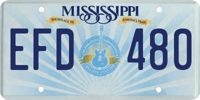 MS license plate EFD480