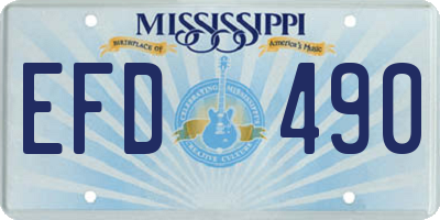 MS license plate EFD490