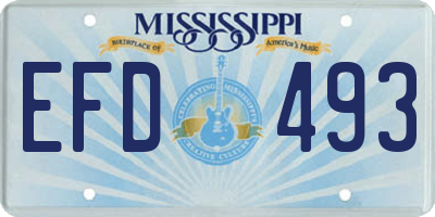 MS license plate EFD493